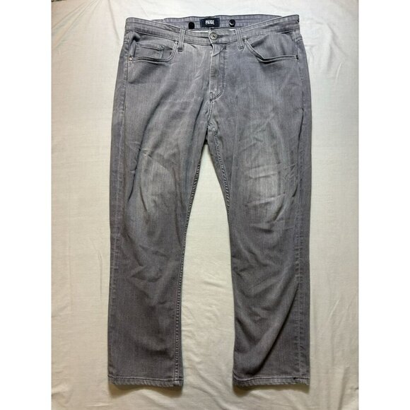 Paige Other - Men's Paige Jeans Lennox Slim Straight Stretch Denim Gray 36x25